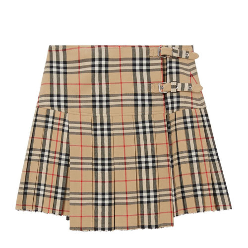 BURBERRY/博柏利 女裝 服裝 米色經(jīng)典Vintage格紋女士短裙 8025832