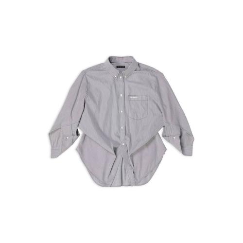  BALENCIAGA巴黎世家 22年秋冬 女士 長袖襯衫 BB CORP TWISTED蕩領襯衫 671663TNM291070