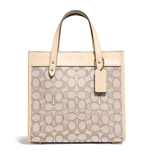 COACH/蔻馳  】【專柜款】Field Tote系列22女士拼色鞣制皮革經典雙C字母徽標提花單肩包斜挎包手提包托特包女包 C3865B4RH3