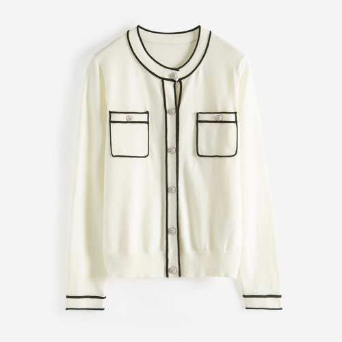 GeleiStory/GeleiStory  秋季新款氣質(zhì)修身上衣知性針織衫開衫外套女士針織衫/毛衣