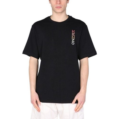  KENZO/高田賢三 男士黑色棉質(zhì)短袖T恤 FC55TS2024SB 99 PLFSX