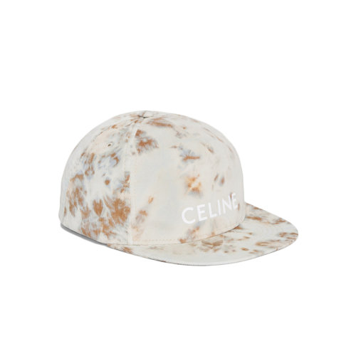 CELINE/賽琳 22年春夏新款 男士冰白色純棉扎染印花美式平舌棒球帽鴨舌帽2AUU1407Q.08GL