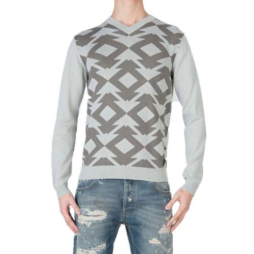  VERSACE JEANS COUTURE JEANS/范思哲牛仔 男士休閑V領拼色針織衫 B5GLB804-6643-817 PLFSX