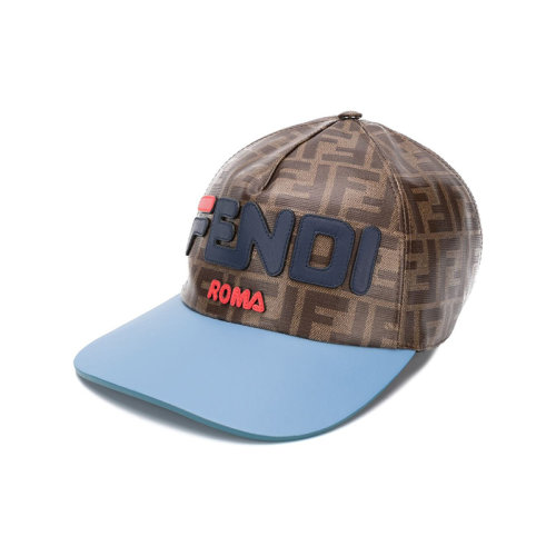 FENDI/芬迪  FILA合作系列 FF印花棒球帽   男士棕色時(shí)尚休閑帽子 FXQ768A66RF15LA  HKY0640