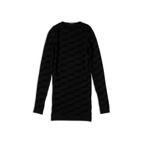  BALENCIAGA巴黎世家 22年秋冬 女士 長袖襯衫 Womens Bb Monogram Top  in Black 6008793C5B41