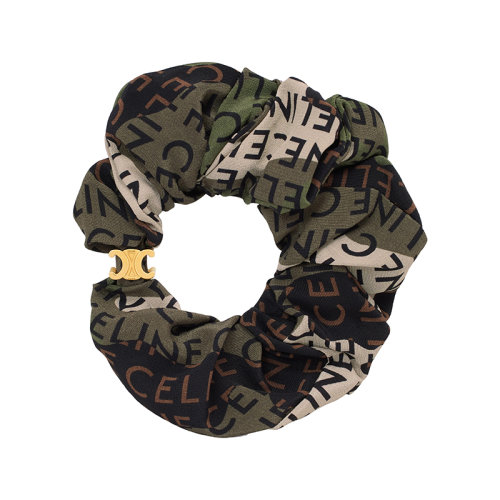 CELINE/賽琳 22新款 女士卡其色迷彩絲綢配金扣手鏈460CO2SIB.15GK