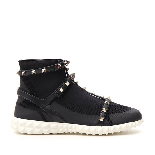 Valentino/華倫天奴  女鞋 時尚百搭 圓頭 鉚釘裝飾 女士黑色休閑運動鞋 RW2S0F82PBH 0NI