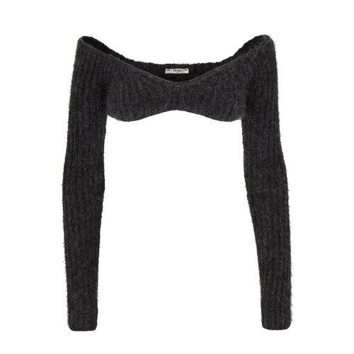 FENDI/芬迪      女士灰色馬海毛上衣FZX706AHE4F1ENK