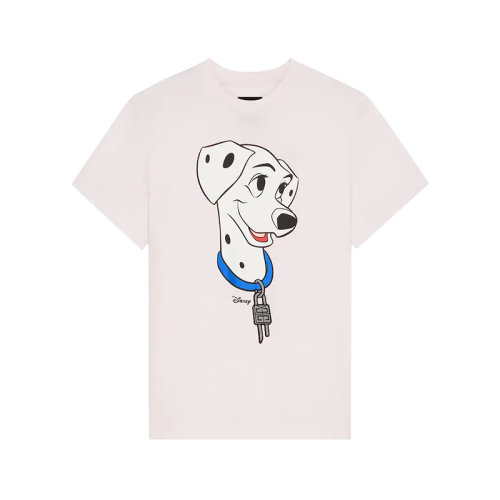 Givenchy/紀(jì)梵希 22年秋冬新款 迪士尼聯(lián)名系列 女士粉色純棉大斑點狗圖案刺繡短袖T恤BW707Z3ZAN-681