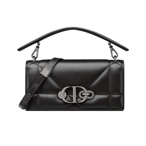 DIOR/迪奧 22新款 30 MONTAIGNE系列 女士黑色小羊皮翻蓋閉合CD鉤扣拆卸手柄調(diào)節(jié)肩帶肩背手提斜挎包M9224BNNA_M900