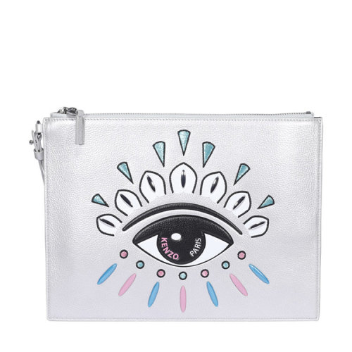 KENZO/高田賢三 凱卓女包 女士 銀色皮革時(shí)尚手拿包 FA52PM602L23.AG