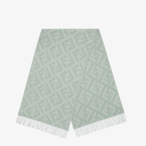  FENDI芬迪 22年秋冬 女士 圍巾 薄荷綠羊絨圍巾 FXT260A8RSF0QC3