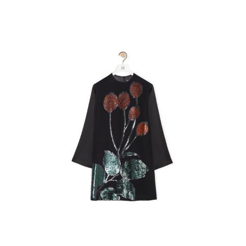  LOEWE羅意威 22年秋冬 女士 連衣裙 Embroidered mini dress in silk S800Y09X49-1100