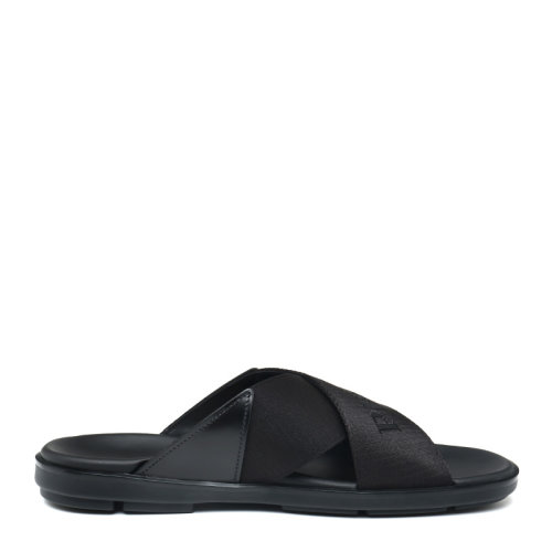 PRADA/普拉達時尚簡約織物皮革男士拖鞋2X30323L7