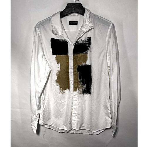 Emporio Armani/安普里奧阿瑪尼/白色印花男士長(zhǎng)袖襯衫