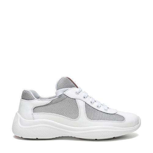 PRADA/普拉達(dá) 女士織物配皮系帶休閑運(yùn)動鞋 3E6420 ASZ F A025