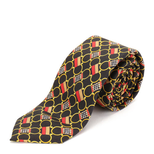 BURBERRY/博柏利 桑蠶絲黃色印花男士領(lǐng)帶 領(lǐng)結(jié) 瑕疵特賣（陳列痕跡，不影響使用）