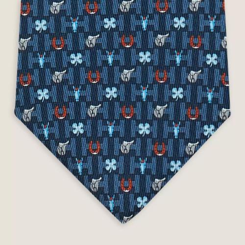  HERMES愛馬仕 22年秋冬 男士 領(lǐng)帶 Cravate Tie 7 Hermes Luck H006292T 04