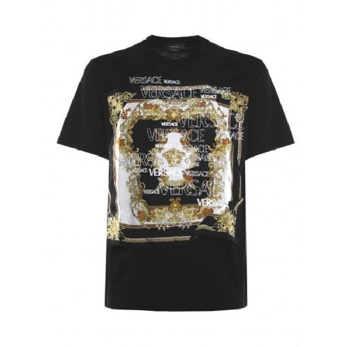  VERSACE/范思哲 男士黑色棉質(zhì)短袖T恤 10008511A00661 2B130 PLFSX