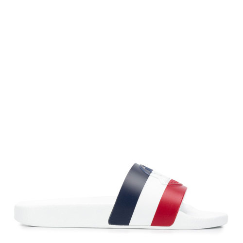 MONCLER 蒙克萊 女士 鞋靴  平底紅色藍(lán)色拼色露趾平底拖鞋  女士涼拖