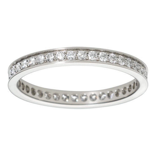 CARTIER/卡地亞 950鉑金鑲嵌39顆鉆石排鉆Ballerine戒指 求婚結(jié)婚訂婚對戒  B4072000