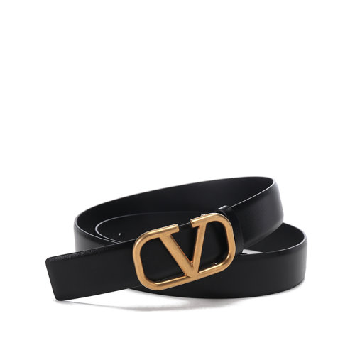 Valentino/華倫天奴【22春夏新款】男士皮革VLogo Signature板扣式雙面皮帶腰帶3cm XY2T0Q90ECU