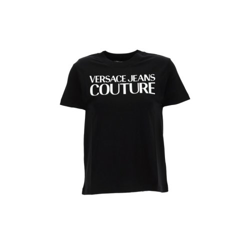  VERSACE JEANS COUTURE 女士黑色棉質(zhì)短袖T恤 71HAHF00 CJ00F 899 PLFSX