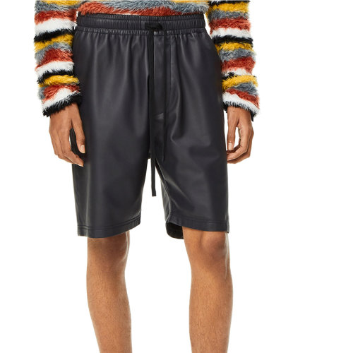 LOEWE/羅意威 22年秋冬新款 男士海軍藍(lán)色納帕皮革抽繩短褲H526Y54L18-5110