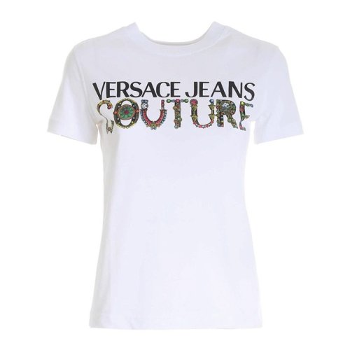 VERSACE JEANS COUTURE 女士印花棉質(zhì)短袖T恤 71HAHF03 CJ00F 003 PLFSX