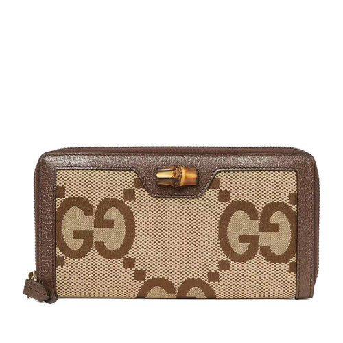 GUCCI/古馳 Diana系列 女士駱駝色竹子飾面橫向錢包658634UKMBT2572