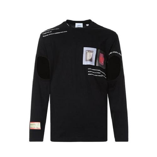  BURBERRY/博柏利 男士黑色棉質(zhì)長(zhǎng)袖T恤 45586611 PLFSX