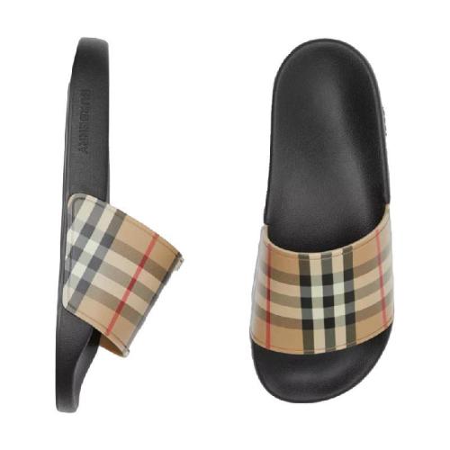  BURBERRY 22年秋冬 女士 Vintage 格紋拖鞋 80242321 預(yù)定商品1-3周發(fā)貨