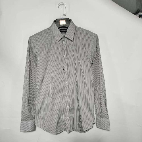 Emporio Armani/安普里奧阿瑪尼  灰白條紋男士長袖襯衫（瑕疵折扣）
