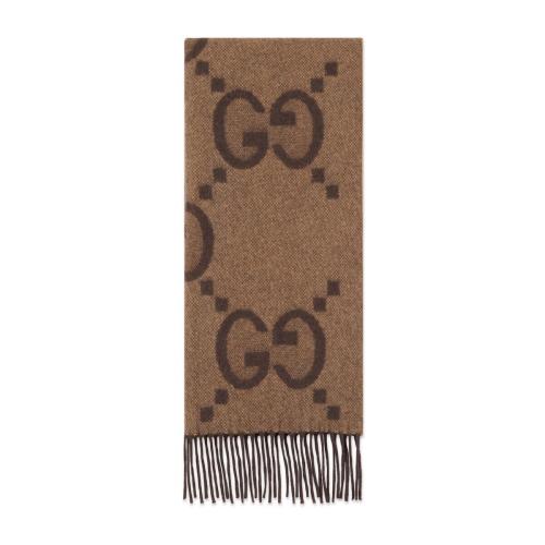  GUCCI古馳 22年秋冬 女士 GG山羊絨提花圍巾 674275 3G344 9764