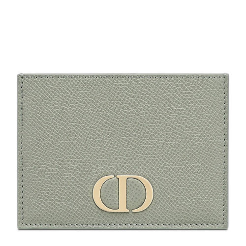 DIOR/迪奧 22春夏新款30 MONTAIGNE系列 女士灰色粒面牛皮革金扣裝飾錢夾S2098OBAE_M41G