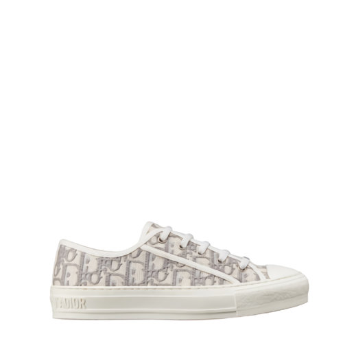 DIOR/迪奧 女士灰色Dior Oblique圖案刺繡帆布運動鞋