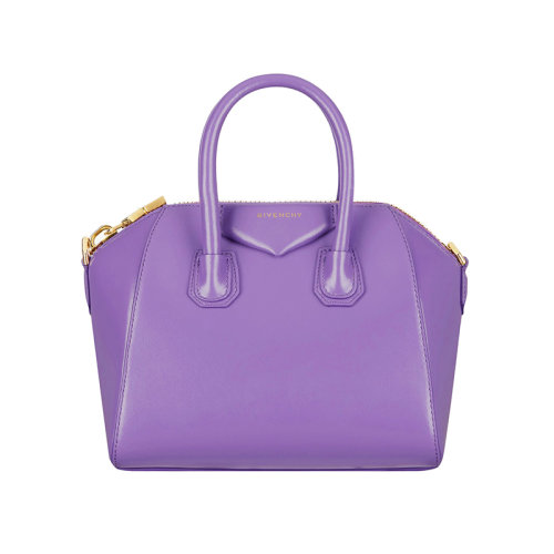 Givenchy/紀(jì)梵希 22新款 女士紫色小牛皮拉鏈開合金色字母標(biāo)志調(diào)節(jié)拆卸肩帶金色飾面手提肩背斜挎包BB50P2B13A-520