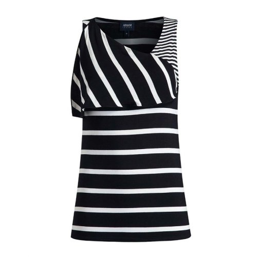  ARMANI JEANS/阿瑪尼牛仔 女士黑白條紋粘膠纖維連衣裙裙子 3Y5M72 5JZFZ 22RC PLFSX