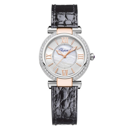  Chopard/蕭邦  蕭邦I(lǐng)MPERIALE系列自動(dòng)機(jī)械玫瑰金和精鋼女士鑲鉆腕表29毫米388563-6007