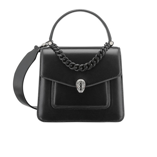 BVLGARI/寶格麗 SERPENTI FOREVER系列 女士Maxi黑色納帕皮鏈?zhǔn)叫笨鎲渭绨?90874