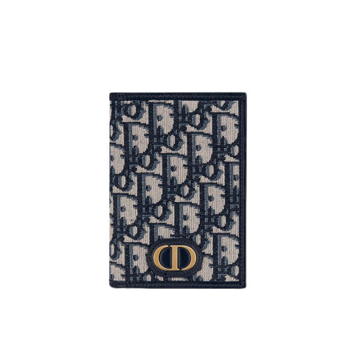 DIOR/迪奧 30 MONTAIGNE系列 藍(lán)色Dior斜紋提花帆布護(hù)照夾 S2095UTZQ_M928