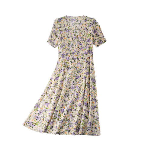 GeleiStory/GeleiStory  夏季新款連衣裙花卉時尚系帶中長裙  女裝＞女士裙裝＞女士連衣裙