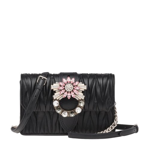 MiuMiu/繆繆 女士Matelass&eacute;軟羊皮時(shí)尚單肩斜挎包