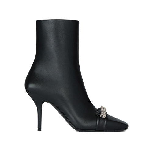 Givenchy/紀(jì)梵希 22年秋冬新款 G Woven系列 女士黑色納帕羊皮革方頭短靴BE603XE1GH-001