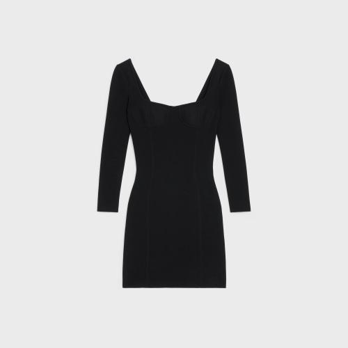  CELINE賽琳思琳 22年秋冬 女士 連衣裙 粘膠纖維內(nèi)襯胸衣式連衣裙 2A61Z496P.38NO