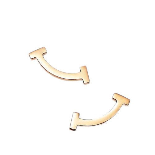 Tiffany & Co./蒂芙尼 經(jīng)典Tiffany T系列 18K金黃金微笑簡(jiǎn)約耳釘63055352
