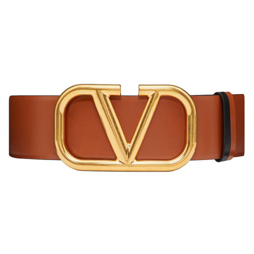 Valentino/華倫天奴 女士皮革色閃亮小牛皮標志性VLOGO腰帶 70毫米ZW2T0S10ZFR11J