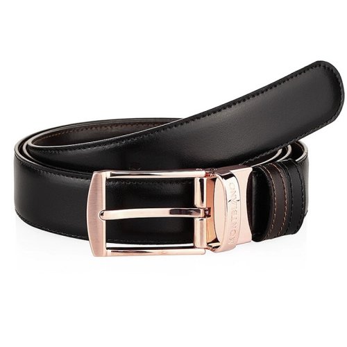 MontBlanc/萬寶龍 MontBlanc-105122 皮帶 男士當(dāng)代系列牛皮腰帶 矩形針扣皮帶黑色