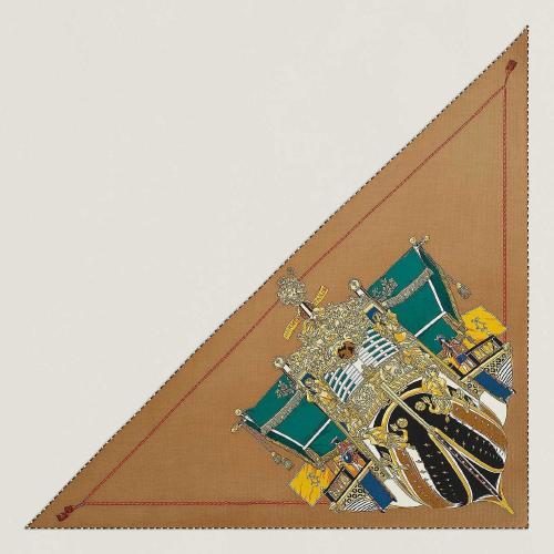  HERMES愛馬仕 22年秋冬 女士 披肩 Triangle geant La Reale H361191S 03