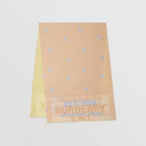  BURBERRY 22年秋冬 女士 雙面兩用專屬標識絲質(zhì)提花圍巾 80531931